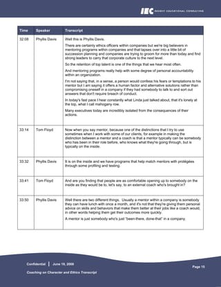 Coaching On Character And Ethics Transcript