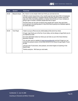 Coaching On Character And Ethics Transcript