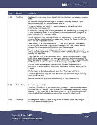 Coaching On Character And Ethics Transcript