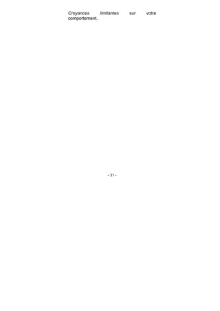 - 31 -
Croyances limitantes sur votre
comportement.
 