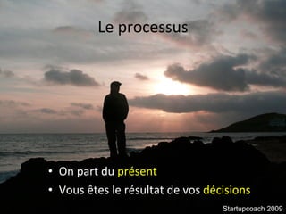 Le processus On part du  présent Vous êtes le résultat de vos  décisions Startupcoach 2009 