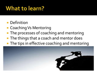 RAGMA, Feljone G. Coaching and mentoring