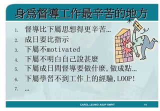 「Coaching教練學」結合到中心督導工作 By Carol Leung