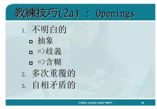 「Coaching教練學」結合到中心督導工作 By Carol Leung