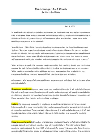 「Coaching教練學」結合到中心督導工作 By Carol Leung