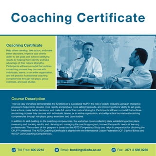 Astd Coaching Certificate Pdf
