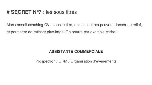 Coaching cv : écrire un cv gagnant, conseils et exemples d 