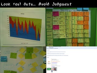 Look real data... Avoid Judgment
 