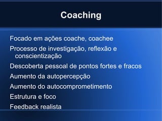 Coaching Desenvolver habilidades 