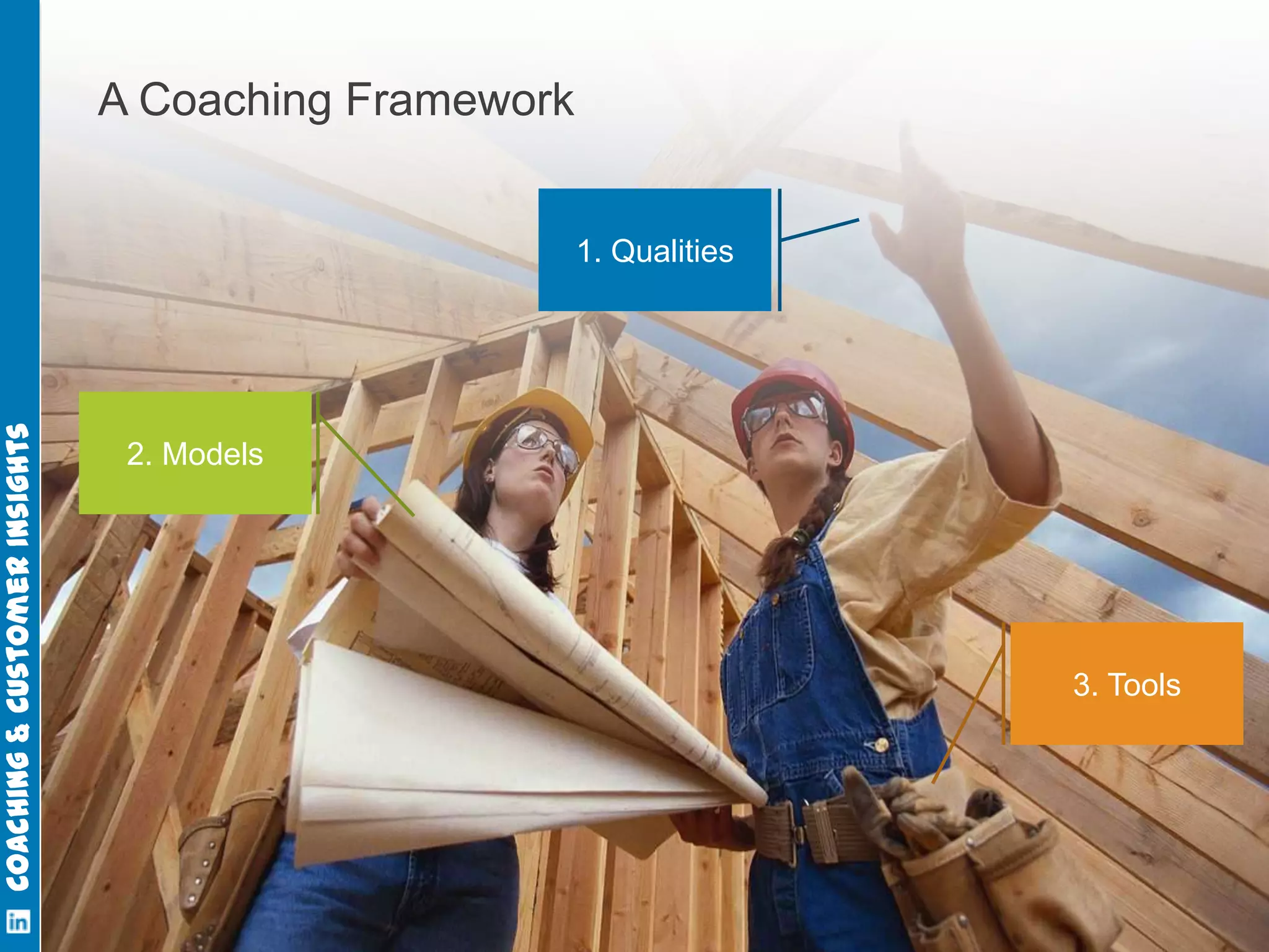 Coaching & Customer Insights

A Coaching Framework
1. Qualities

2. Models

3. Tools

 