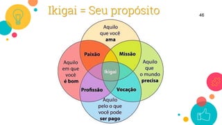 46
Ikigai = Seu propósito
 