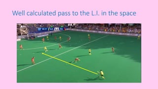 Well calculated pass to the L.I. in the space
 