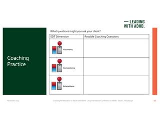 Sdt Questions Coaching for Motivation in Adults with ADHD | PDF