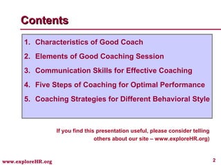 Coaching for optimal performance | PPT