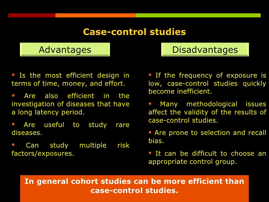 Cohort and case-controls studies