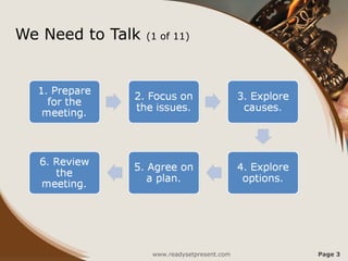 We Need to Talk (1 of 11)
www.readysetpresent.com Page 3
 