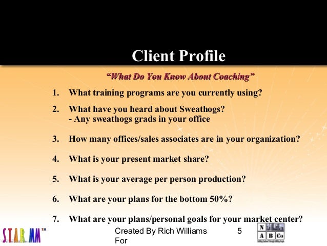 Coaching Needs Analysis