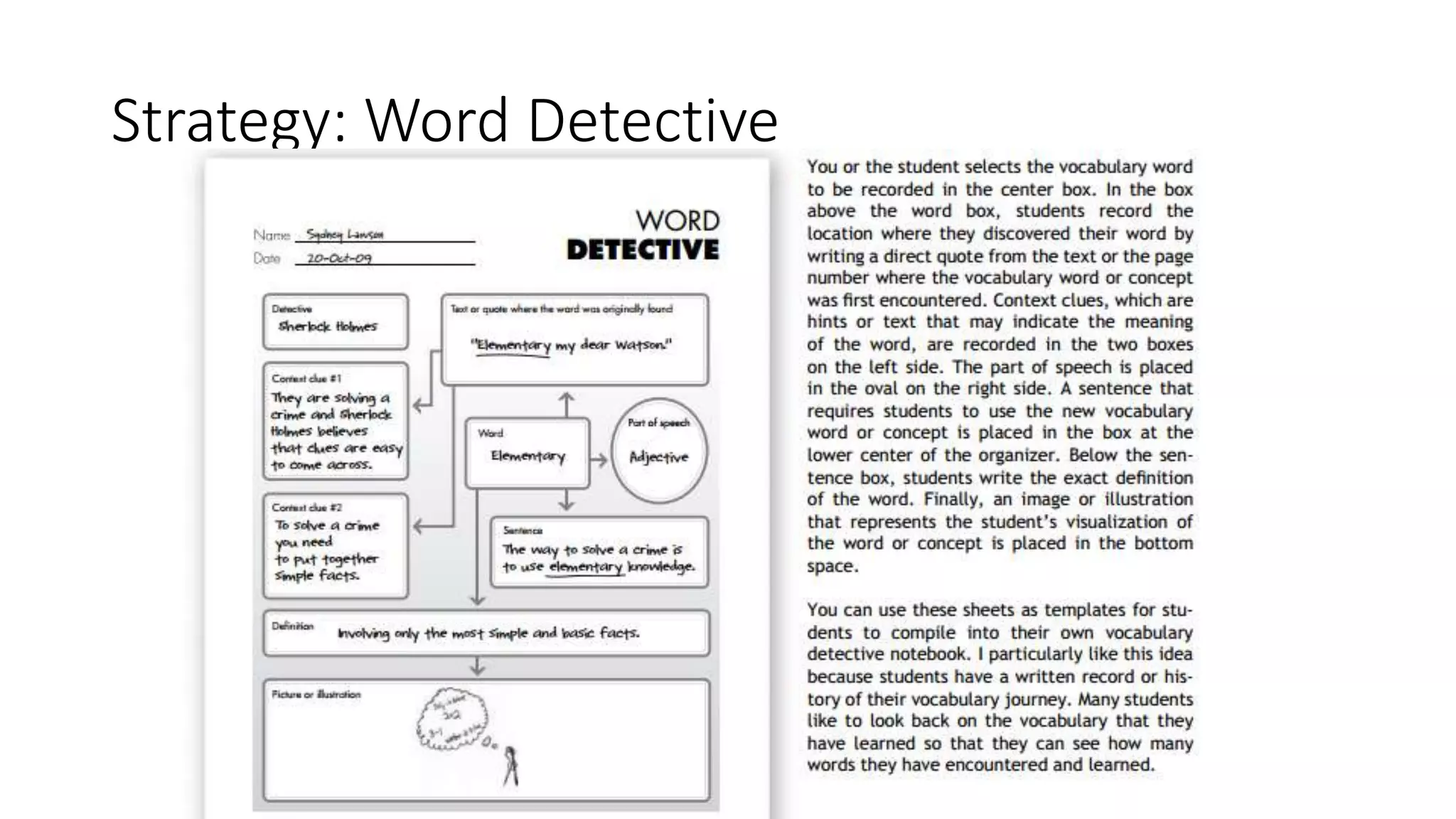 Strategy: Word Detective
 