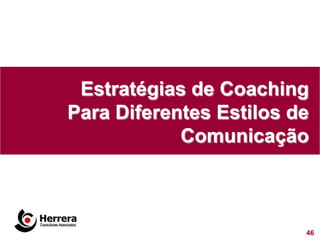 Estratégias de Coaching
Para Diferentes Estilos de
            Comunicação



                         46
 