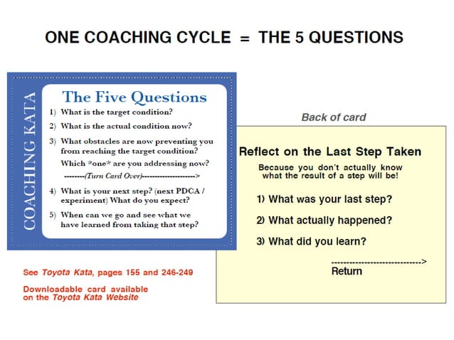 Toyota Kata Coaching &amp; PDCA