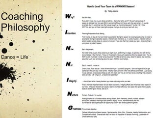 Coaching
Philosophy

Dance = Life
 