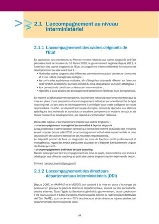 >>>2 - Les bonnes pratiques 
interministérielles 
et ministérielles 
Les témoignages 
 