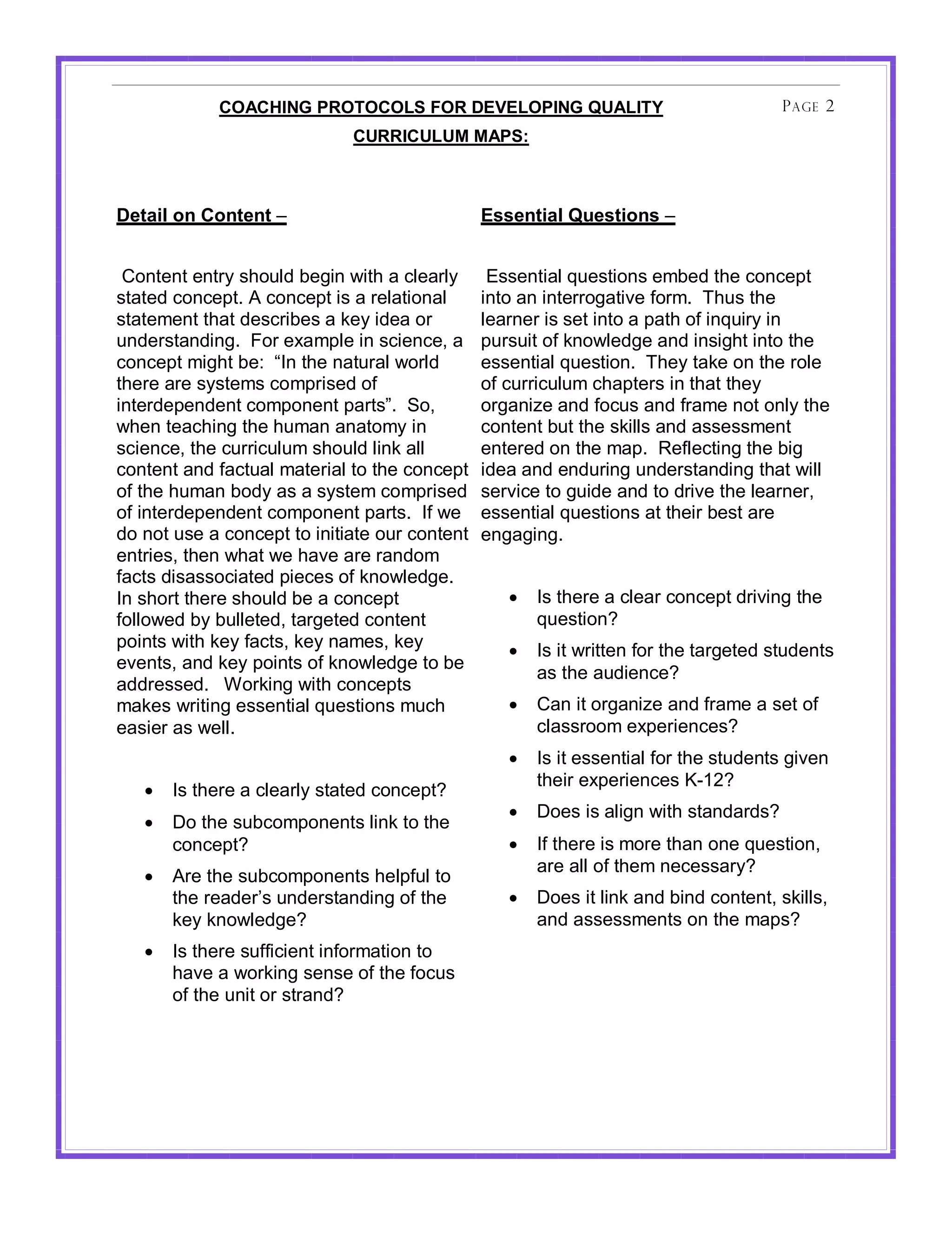 ;I9;JFKL#MNI!I;IO:#PIN#<Q?QOIMFKL#RS9OF!T#                                 P AGE 2#
                             ;SNNF;SOSU#U9M:V



<%-3)1#"*#;"*-%*-!"!                            Q''%*-)31#R&%'-)"*'!"!


 #$%&'%&!'%&()!*+$,-.!/'01%!21&+!3!4-'3(-)!      I**'%&13-!E,'*&1$%*!'8/'.!&+'!4$%4'5&!
*&3&'.!4$%4'5&6!7!4$%4'5&!1*!3!('-3&1$%3-!      1%&$!3%!1%&'(($03&1C'!@$(86!!J+,*!&+'!
*&3&'8'%&!&+3&!.'*4(1/'*!3!9')!1.'3!$(!         -'3(%'(!1*!*'&!1%&$!3!53&+!$@!1%E,1()!1%!
,%.'(*&3%.1%06!!:$(!';385-'!1%!*41'%4'<!3!      5,(*,1&!$@!9%$2-'.0'!3%.!1%*10+&!1%&$!&+'!
4$%4'5&!810+&!/'=!!>?%!&+'!%3&,(3-!2$(-.!       '**'%&13-!E,'*&1$%6!!J+')!&39'!$%!&+'!($-'!
&+'('!3('!*)*&'8*!4$85(1*'.!$@!                 $@!4,((14,-,8!4+35&'(*!1%!&+3&!&+')!
1%&'(.'5'%.'%&!4$85$%'%&!53(&*A6!!B$<!          $(03%1K'!3%.!@$4,*!3%.!@(38'!%$&!$%-)!&+'!
2+'%!&'34+1%0!&+'!+,83%!3%3&$8)!1%!             4$%&'%&!/,&!&+'!*91--*!3%.!3**'**8'%&!
*41'%4'<!&+'!4,((14,-,8!*+$,-.!-1%9!3--!        '%&'('.!$%!&+'!8356!!L'@-'4&1%0!&+'!/10!
4$%&'%&!3%.!@34&,3-!83&'(13-!&$!&+'!4$%4'5&!    1.'3!3%.!'%.,(1%0!,%.'(*&3%.1%0!&+3&!21--!
$@!&+'!+,83%!/$.)!3*!3!*)*&'8!4$85(1*'.!        *'(C14'!&$!0,1.'!3%.!&$!.(1C'!&+'!-'3(%'(<!
$@!1%&'(.'5'%.'%&!4$85$%'%&!53(&*6!!?@!2'!      '**'%&13-!E,'*&1$%*!3&!&+'1(!/'*&!3('!
.$!%$&!,*'!3!4$%4'5&!&$!1%1&13&'!$,(!4$%&'%&!   '%0301%06
'%&(1'*<!&+'%!2+3&!2'!+3C'!3('!(3%.$8!
@34&*!.1*3**$413&'.!51'4'*!$@!9%$2-'.0'6!
?%!*+$(&!&+'('!*+$,-.!/'!3!4$%4'5&!                •   ?*!&+'('!3!4-'3(!4$%4'5&!.(1C1%0!&+'!
@$--$2'.!/)!/,--'&'.<!&3(0'&'.!4$%&'%&!                E,'*&1$%F
5$1%&*!21&+!9')!@34&*<!9')!%38'*<!9')!             •   ?*!1&!2(1&&'%!@$(!&+'!&3(0'&'.!*&,.'%&*!
'C'%&*<!3%.!9')!5$1%&*!$@!9%$2-'.0'!&$!/'!
                                                       3*!&+'!3,.1'%4'F
3..('**'.6!!!D$(91%0!21&+!4$%4'5&*!
839'*!2(1&1%0!'**'%&13-!E,'*&1$%*!8,4+!            •   #3%!1&!$(03%1K'!3%.!@(38'!3!*'&!$@!
'3*1'(!3*!2'--6                                        4-3**($$8!';5'(1'%4'*F
                                                   •   ?*!1&!'**'%&13-!@$(!&+'!*&,.'%&*!01C'%!
                                                       &+'1(!';5'(1'%4'*!MNOPF
   •   ?*!&+'('!3!4-'3(-)!*&3&'.!4$%4'5&F
                                                   •   G$'*!1*!3-10%!21&+!*&3%.3(.*F
   •   G$!&+'!*,/4$85$%'%&*!-1%9!&$!&+'!
       4$%4'5&F                                    •   ?@!&+'('!1*!8$('!&+3%!$%'!E,'*&1$%<!
                                                       3('!3--!$@!&+'8!%'4'**3()F
   •   7('!&+'!*,/4$85$%'%&*!+'-5@,-!&$!
       &+'!('3.'(H*!,%.'(*&3%.1%0!$@!&+'!          •   G$'*!1&!-1%9!3%.!/1%.!4$%&'%&<!*91--*<!
       9')!9%$2-'.0'F                                  3%.!3**'**8'%&*!$%!&+'!835*F!
   •   ?*!&+'('!*,@@141'%&!1%@$(83&1$%!&$!
       +3C'!3!2$(91%0!*'%*'!$@!&+'!@$4,*!
       $@!&+'!,%1&!$(!*&(3%.F#
 