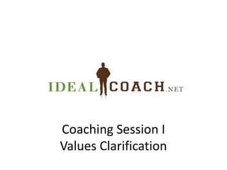 Coaching Session I
Values Clarification
 