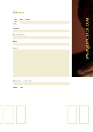 Name / Surname
Contact
Company
Telephone Number
E-mail
When shall we contact you?
delete sent
Inquiry
Mr
Mrs
Ms
s
 