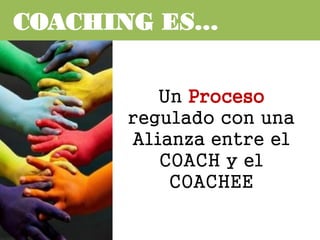 Un Proceso
regulado con una
Alianza entre el
COACH y el
COACHEE
COACHING ES…
 
