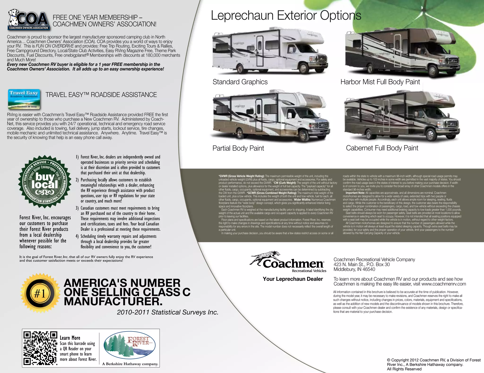 Coachmen Sale Delivering Coop Design Reference: Coachmen Leprechaun 2013 Brochure