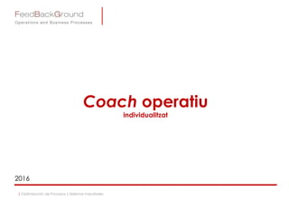 Coach operatiu
individualitzat
2016
| Optimización de Procesos y Sistemas Industriales
 