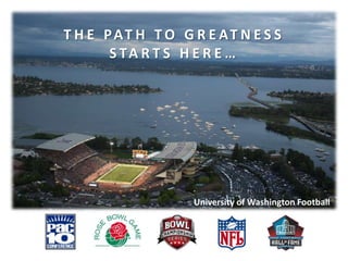 THE PATH TO GREATNESS STARTS HERE… University of Washington Football 