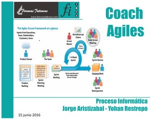 Coach
Agiles
Proceso Informática
Jorge Aristizabal - Yohan Restrepo
15 junio 2016
 