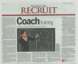 Coach Training for Leaders in Transition - ST Recruit 15 August 2014