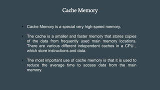 Cache Memory And Virtual Memory in computer architecture | PPT
