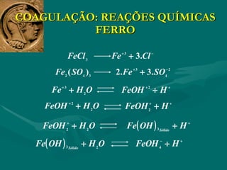COAGULAÇÃO: REAÇÕES QUÍMICAS FERRO 