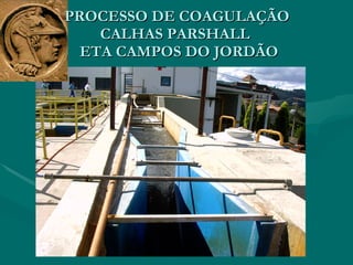 PROCESSO DE COAGULAÇÃO CALHAS PARSHALL   ETA CAMPOS DO JORDÃO 