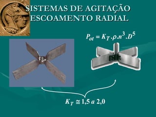 SISTEMAS DE AGITAÇÃO  ESCOAMENTO RADIAL 