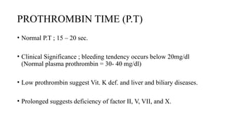 Prothrombin Normal Coagulation and Hemostatsis in human body | PPTX