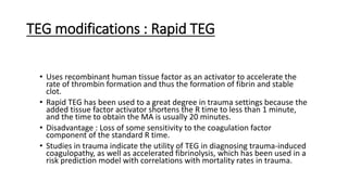Coagulation monitoring and teg | PPTX