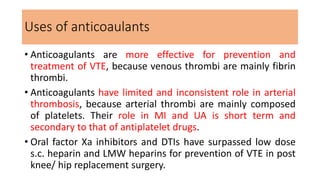 Coagulats and anticoagulants pharmacology | PDF