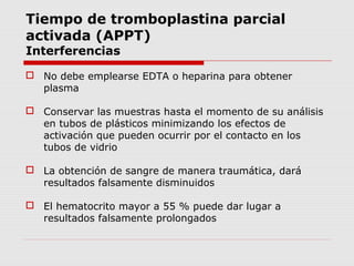 Tiempo de tromboplastina parcial
activada (APPT)
Precauciones
 El reactivo reconstituido solo puede descongelarse una vez...
