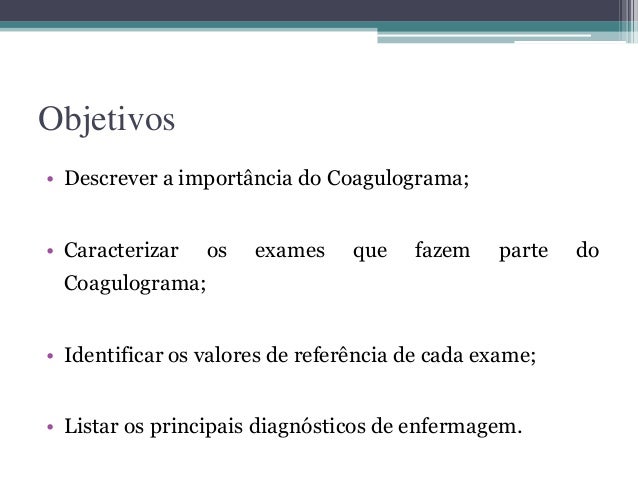 Exame de coagulograma