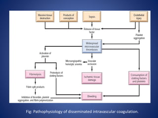 Fig: Pathophysiology of disseminated intravascular coagulation.
 