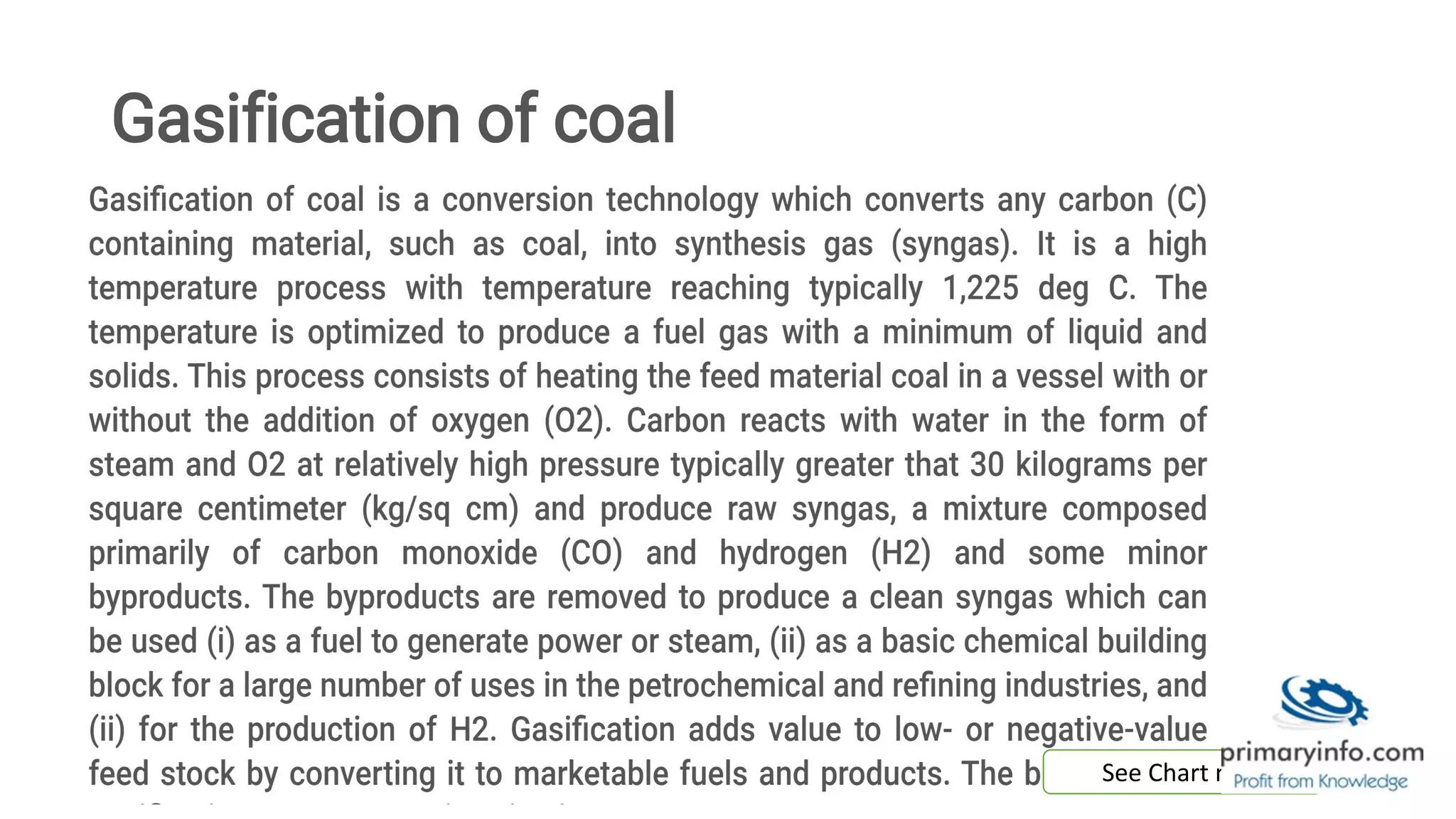 Coal gasification