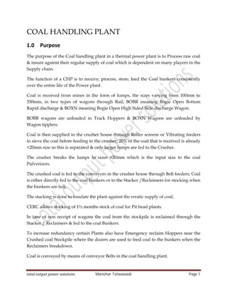 Coal handling plant | PDF