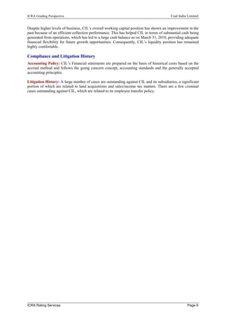 Cil Statement Coal india icra | PDF