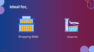 Ideal for,
Shopping Malls Airports
 