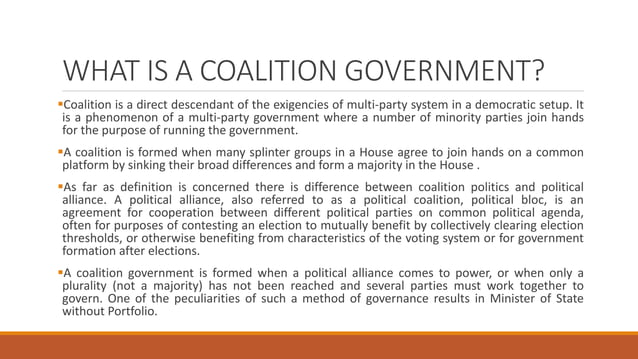 Coalition Politics.pptx | Civic affairs | Politics